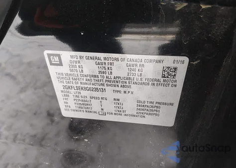 2016 GMC Terrain Sle-1 from USA, damaged, VIN 2GKFLSEK8G6235131